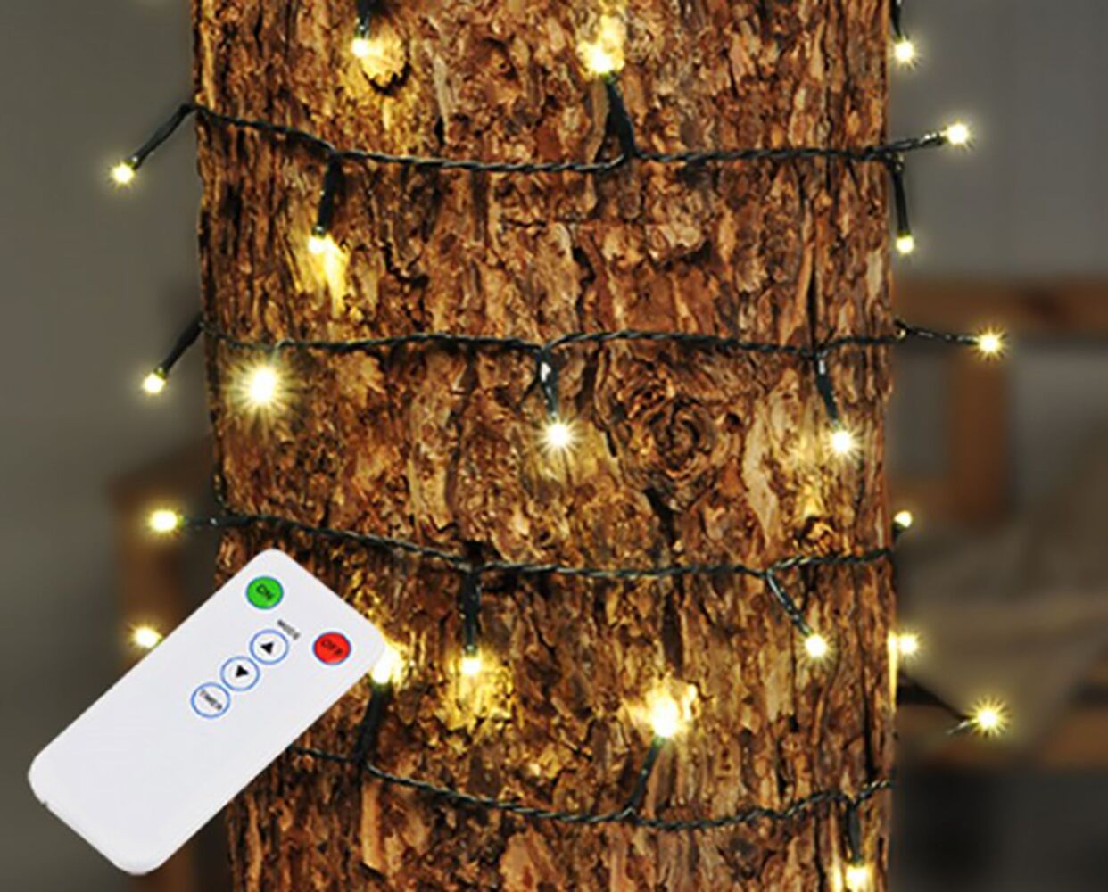 LED Weihnachtsbaum Beleuchtung Leuchtkette Lichterkette mit Fernbedienung 50 LED Bild 1