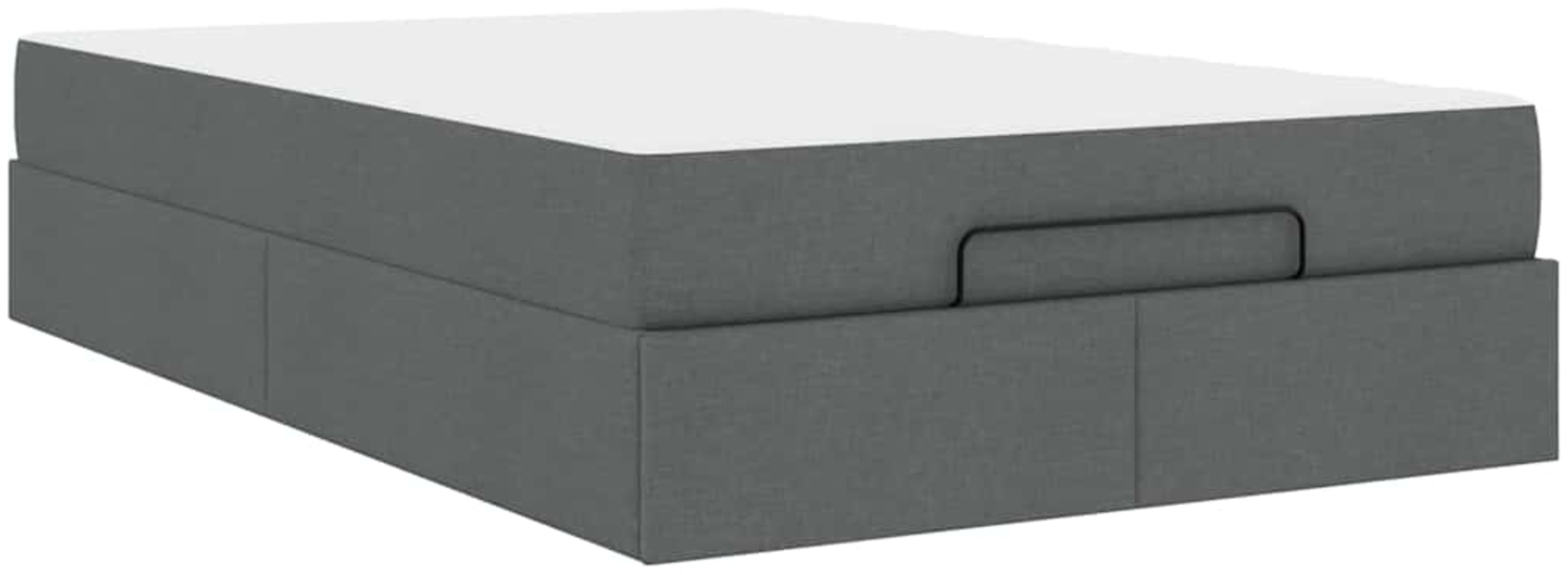 vidaXL Bettgestell mit Matratze Dunkelgrau 120 x 190 cm Stoff 3399474 Bild 1