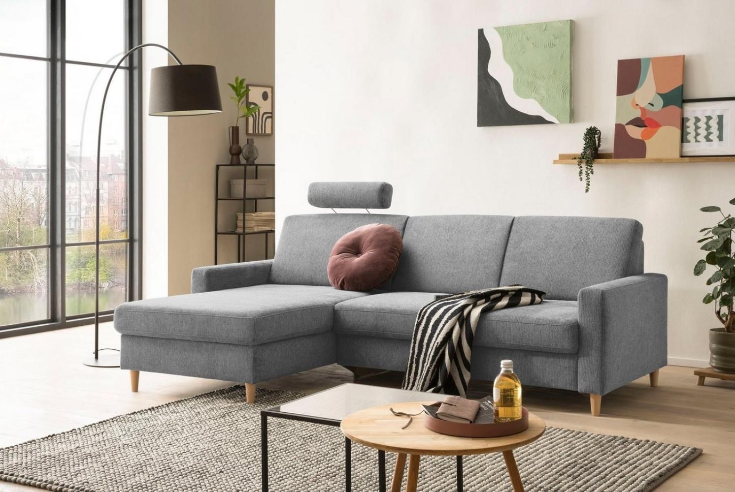 XDREAM Ecksofa Kos, mit verstellbarer Kopfstütze, Recamiere wahlweise links oder rechts bestellbar, Made in Europe Bild 1