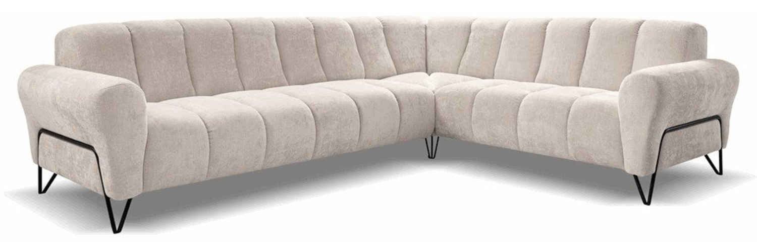 Beautysofa Ecksofa mit Metallbeine in schwarzer VOLARE L, mit höchstem Sitzkomfort, ohne Schlaffunktion Bild 1