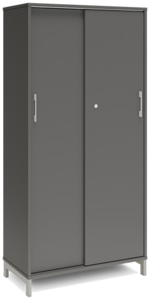 Büroschrank DNA 800x1660 mm Anthrazit/Schwarz Schiebetür 4A4 Bild 1