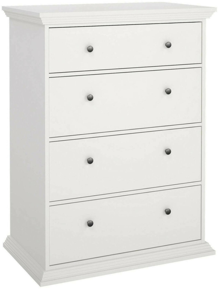 Dmora Kommode Lehar, Mehrzweckkommode, Schlafzimmerkommode, Schrank mit Schubladen, 86x52 h116 cm, Weiß Bild 1