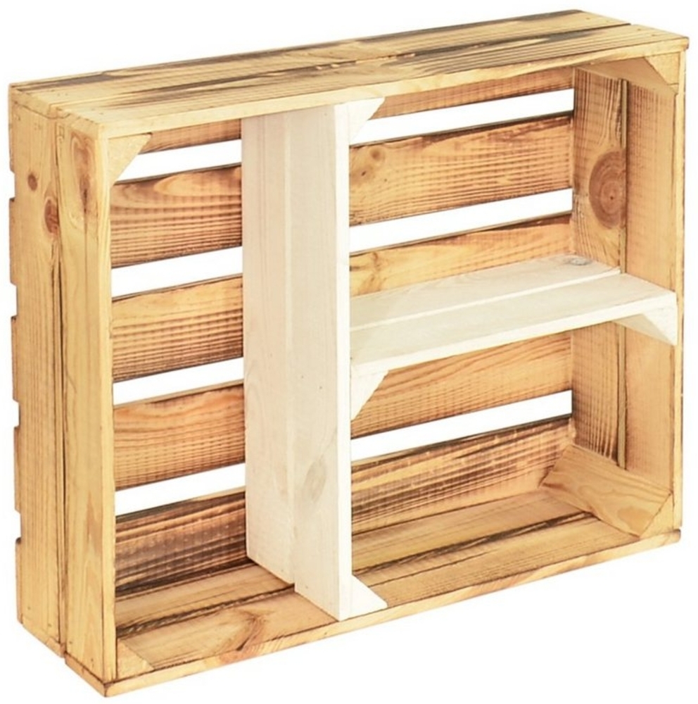 CHICCIE Holzkiste Holzregal 50x40x15cm - hell geflammt weiß T Regal (2 St) Bild 1