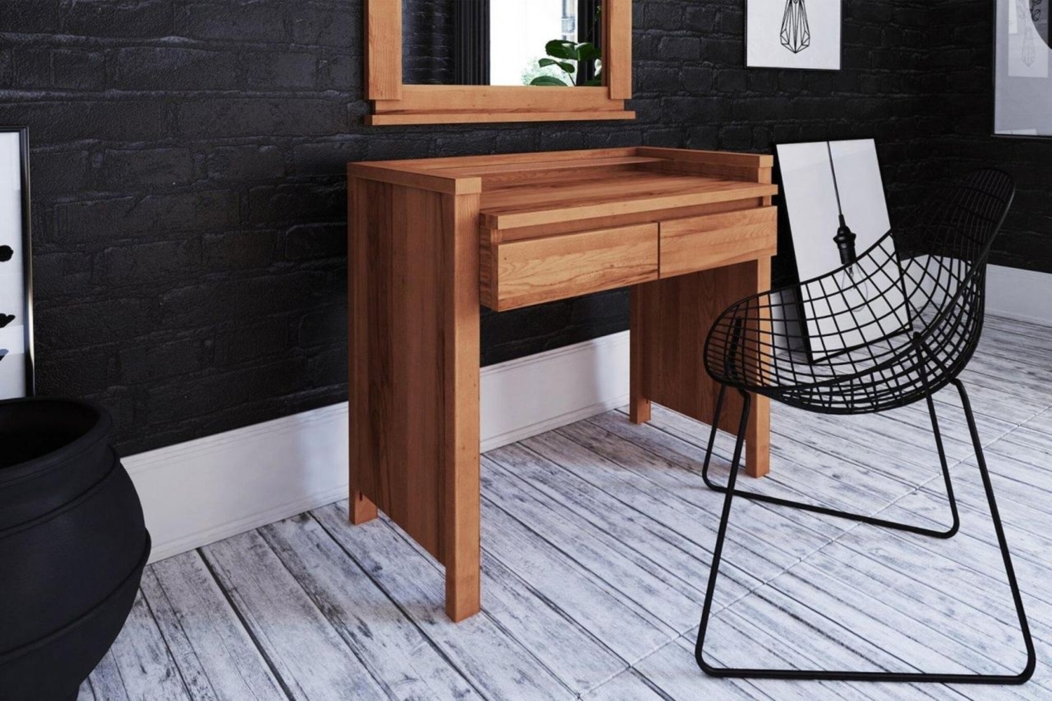 Schminktisch Tisch MAISON Buche massiv 85x86x45 cm Bild 1