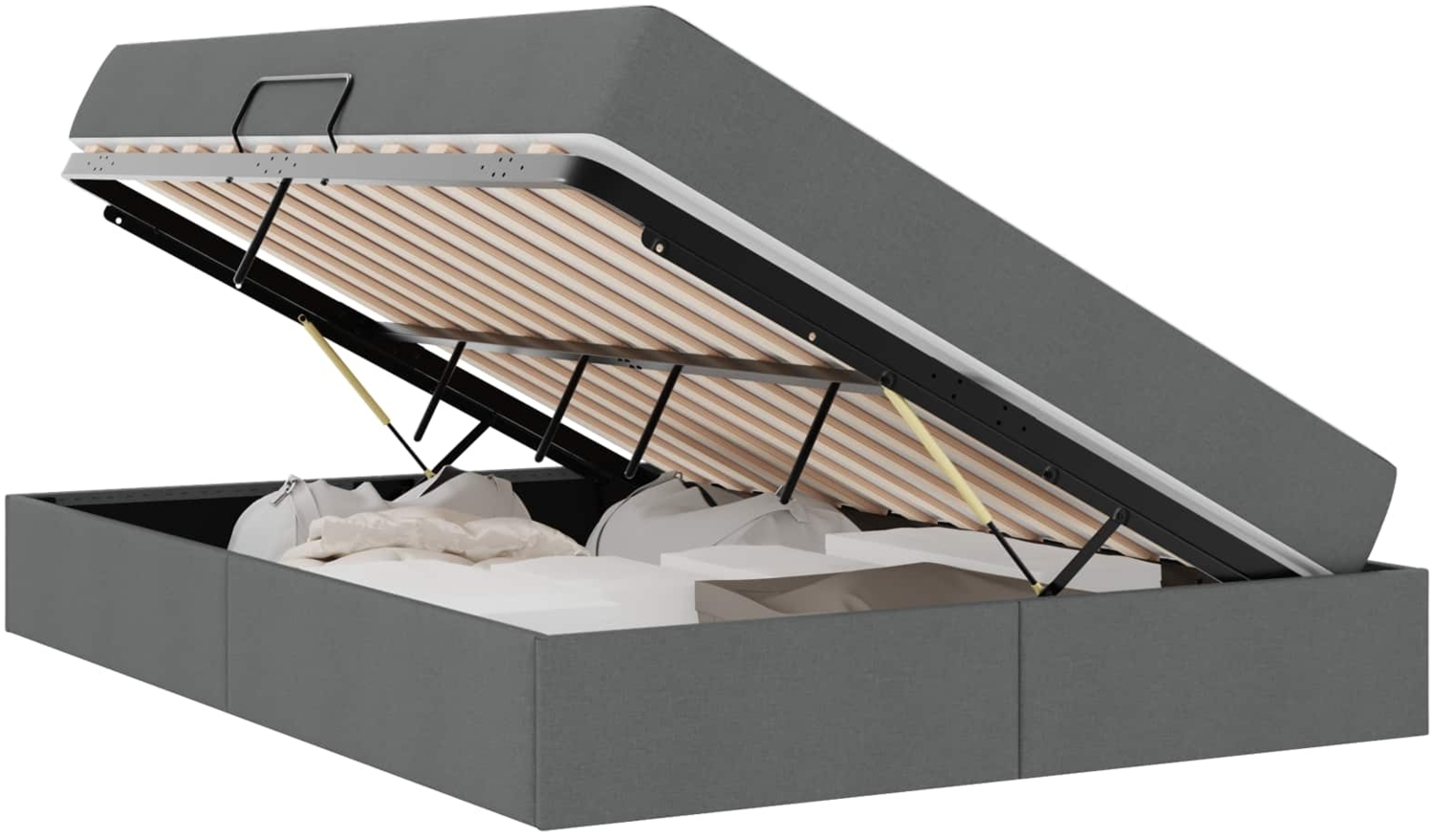 vidaXL Aufbewahrungsbett mit Matratze Dunkelgrau 140x200 cm 3399665 Bild 1