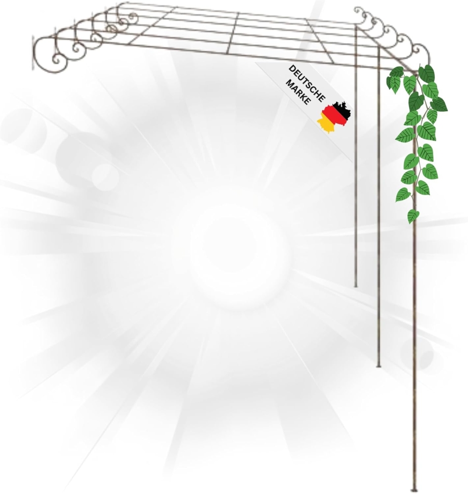 DELUKE® Pergola aus Eisen RITTO 6x3x2,5m BxTxH, Antik-Braun Rankhilfe Pergola aus Metall Bausatz freistehend Sonnenschutz Gartendeko Gartenpergola Bild 1