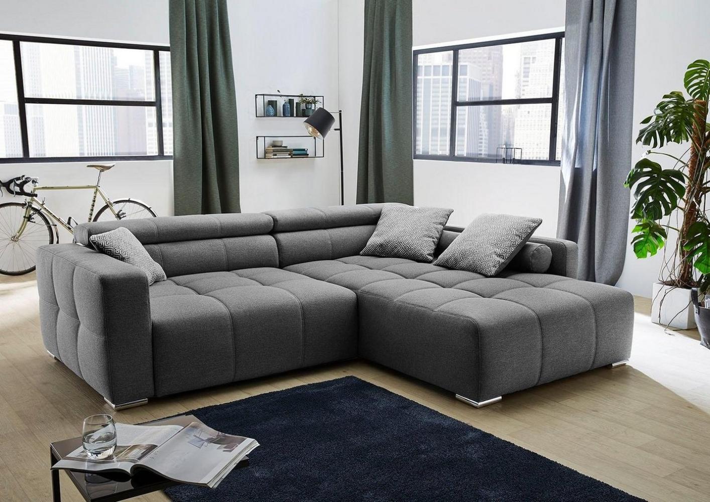 Jockenhöfer Gruppe Ecksofa Salerno L-Form, im Big-Sofa-Style, mit Kopf- bzw. Rückenteilverstellung und Zierkissen Bild 1