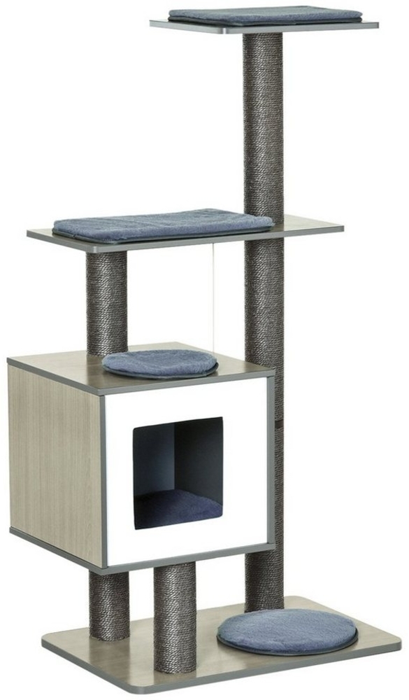 PawHut Kratzbaum Katzenkratzbaum Katzenspielzeug Kletterbaum, Sisal mit Ball Grau, 71.5 x 49.5 x 120 cm Bild 1