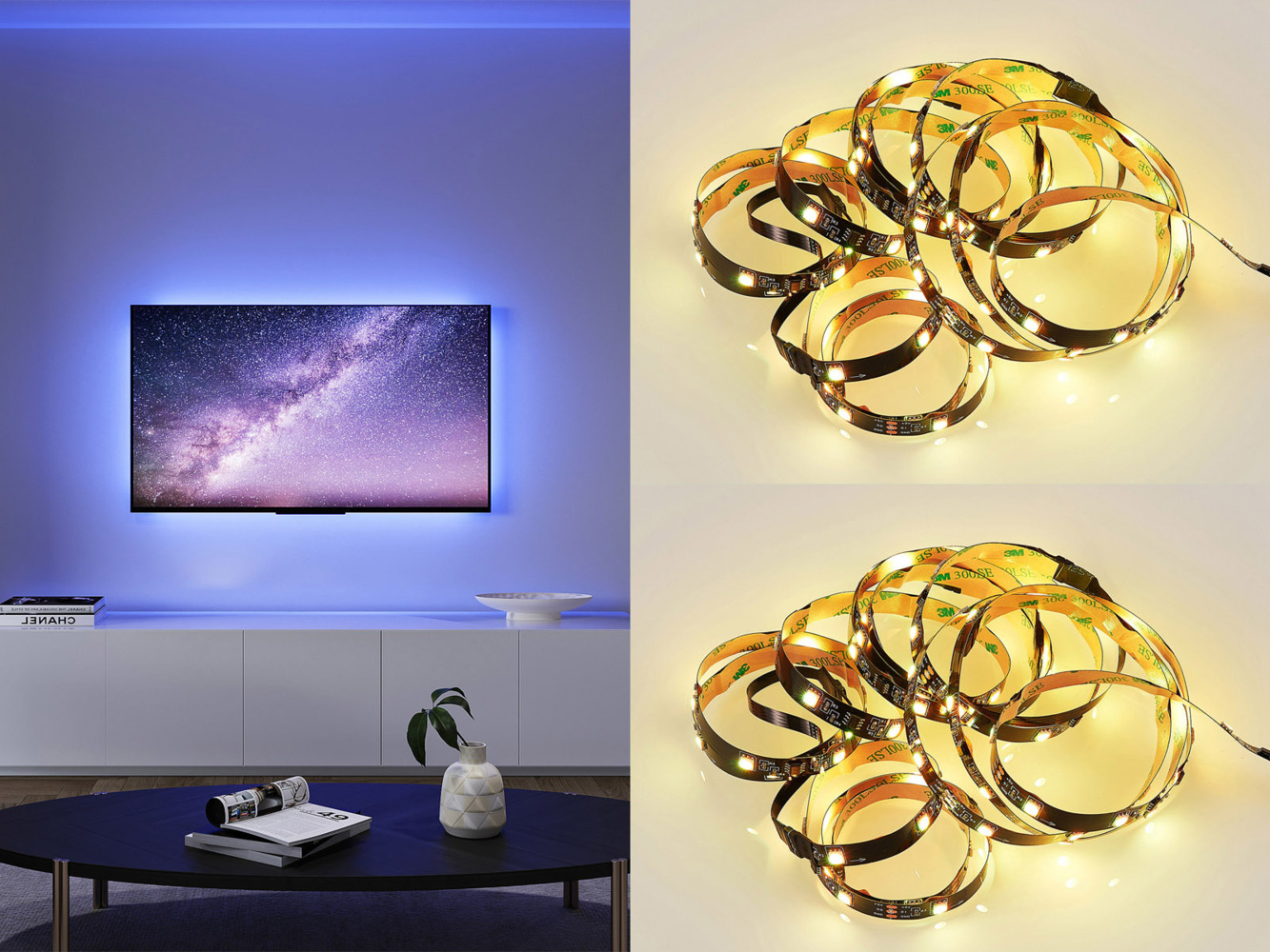 2er Set LED Streifen mit Fernbedienung, RGB & Sound Control - 300cm Bild 1