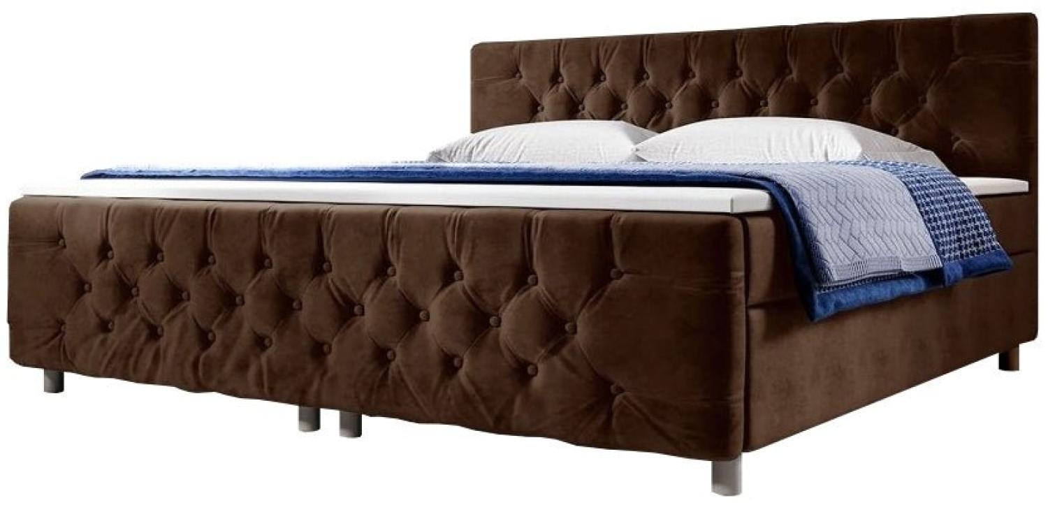 Boxspringbett Voler mit Füßen 200x200 Braun H4 Bild 1