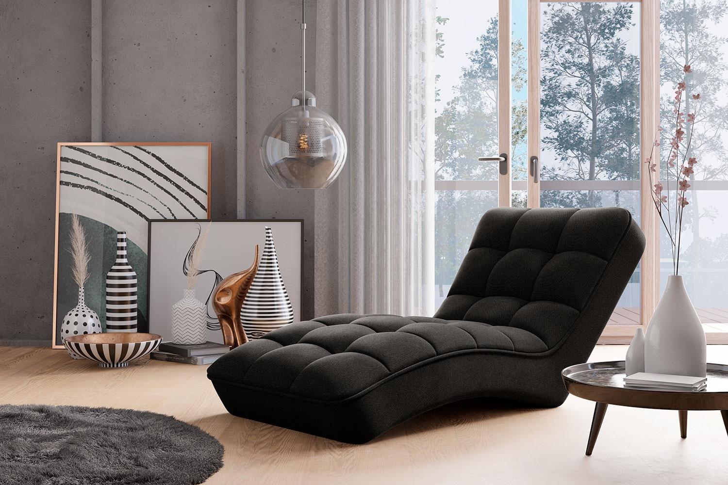 ELTAP 'Loren' Chaiselongue, 85 x 170 x 85 cm, Schwarz Bild 1