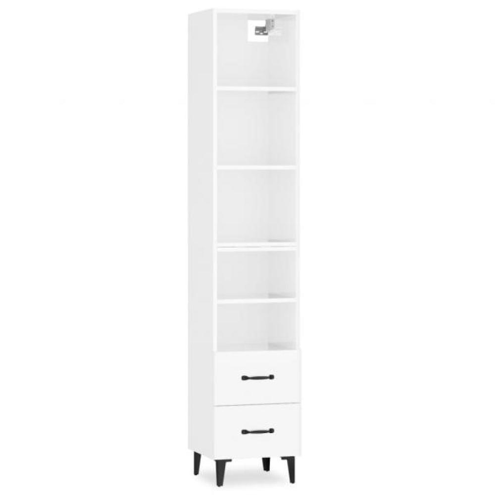 Highboard Hochglanz-Weiß 34,5 x 34 x 180 cm Holzwerkstoff [3115576] Bild 1