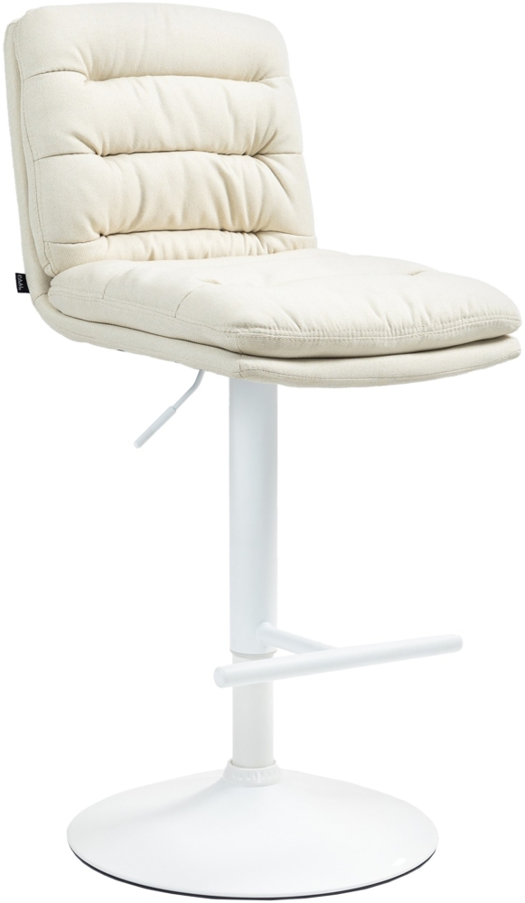 DELUKE® Barhocker TURIN - Creme, Stoff, Weiß Barhocker mit Lehne Barstuhl Tresenhocker Tresenstuhl Kneipenhocker Kneipenstuhl Bild 1