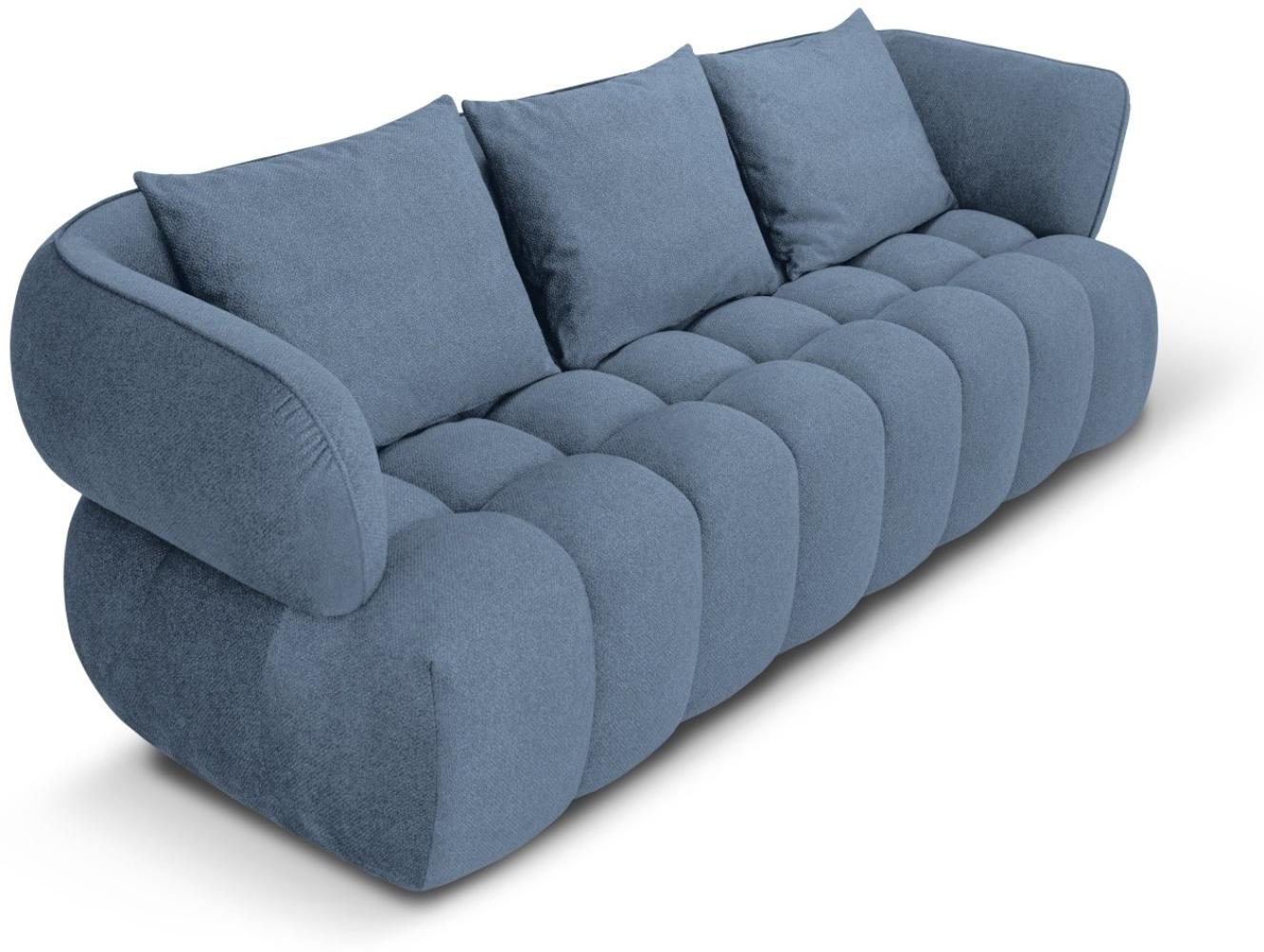 Micadoni Sofa Reese 3-Sitzer Strukturierter Samtstoff Jeansblau Bild 1