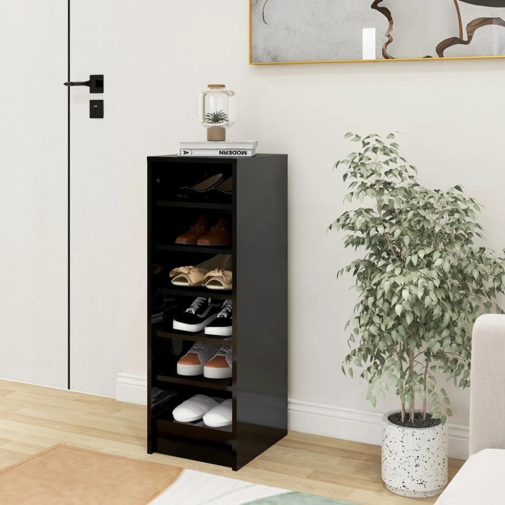Schuhregal >3008374< (LxBxH: 31,5 x 35 x 90 cm) in Hochglanz-Schwarz Bild 1