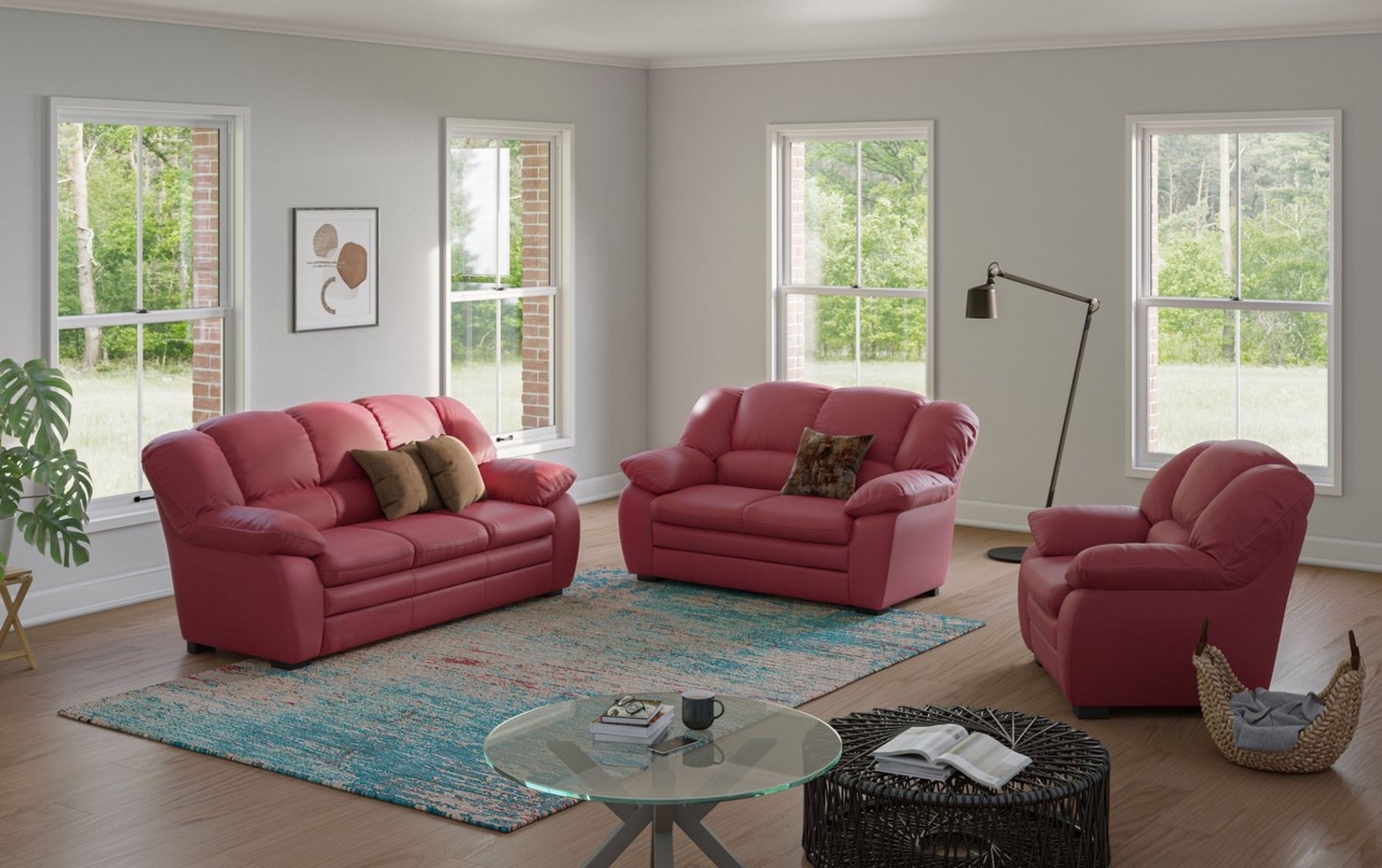 COTTA Polstergarnitur Casino, Sofa Set, 3-2-1 Sitzer, Wohnzimmer Garnitur, (Set, 3-tlg), 3-teilig, Sessel, 2-Sitzer, 2,5-Sitzer, hohe Rückenlehne Bild 1
