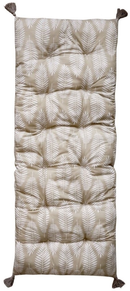 Chic Antique Liegestuhl Auflage Polster 180x70cm Blattmotiv Beige Weiß 16103115 Bild 1
