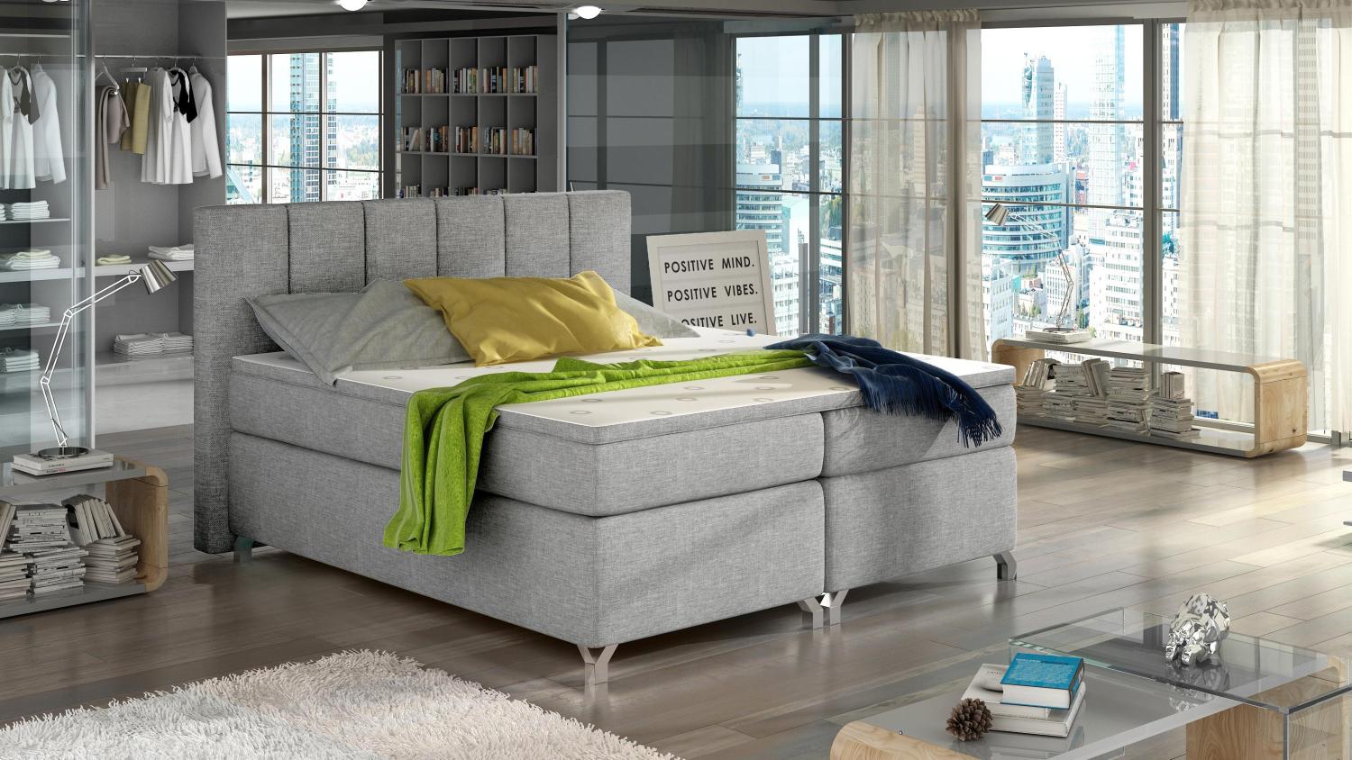 Wohnideebilder Basilio 160X200 Grau Boxspringbett BBO_06_1.6 Bild 1