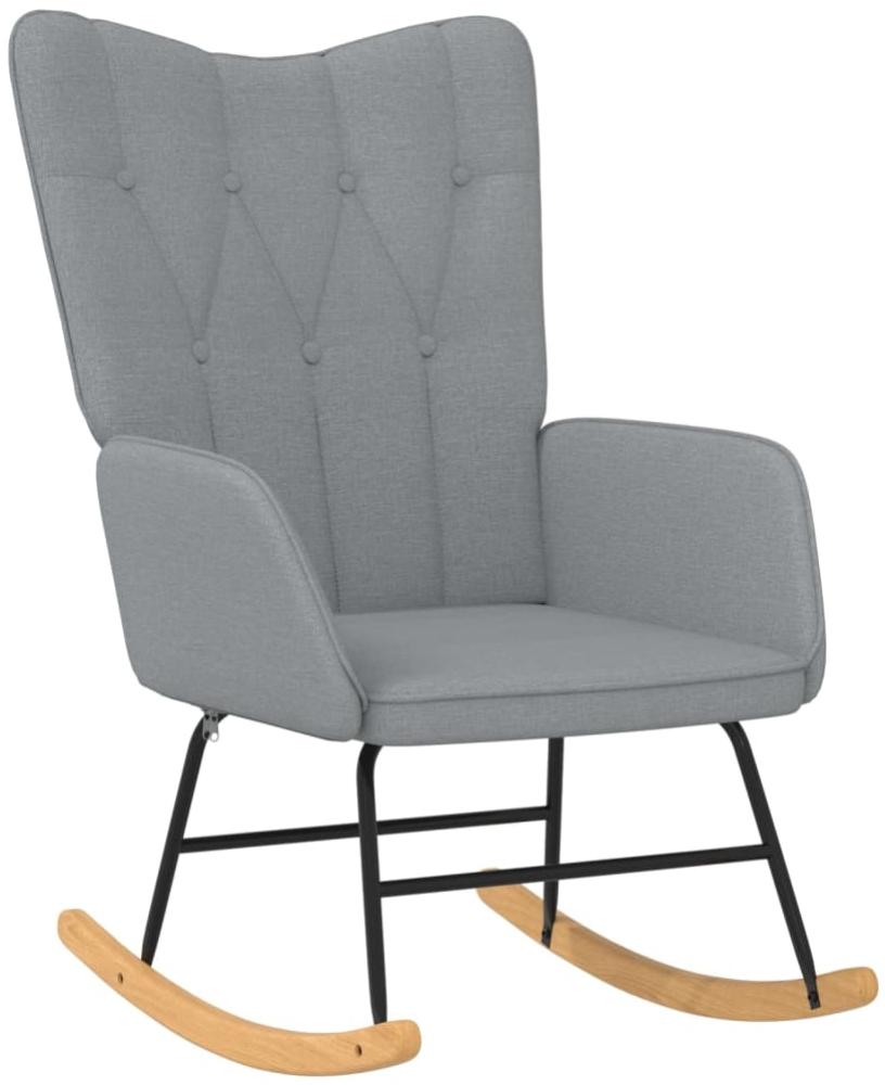 vidaXL Schaukelstuhl Hellgrau Stoff, 61 x 78 x 98 cm Bild 1