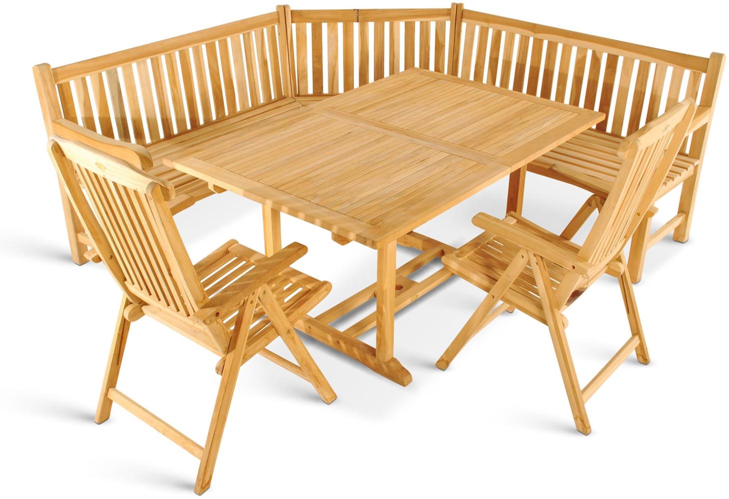 Gartenmöbel Set 4tlg mit Eckbank Teak Gartentisch ausziehbar 180-240 cm KUBA/ARUBA 48347827 Bild 1