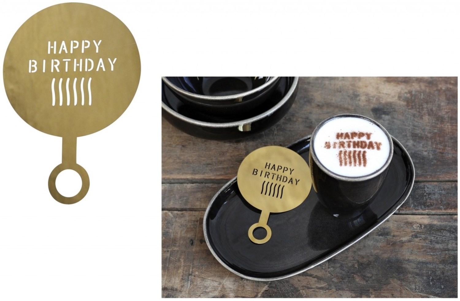 Kaffee Schablone Happy Birthday Chic Antique 61644-13 Bild 1