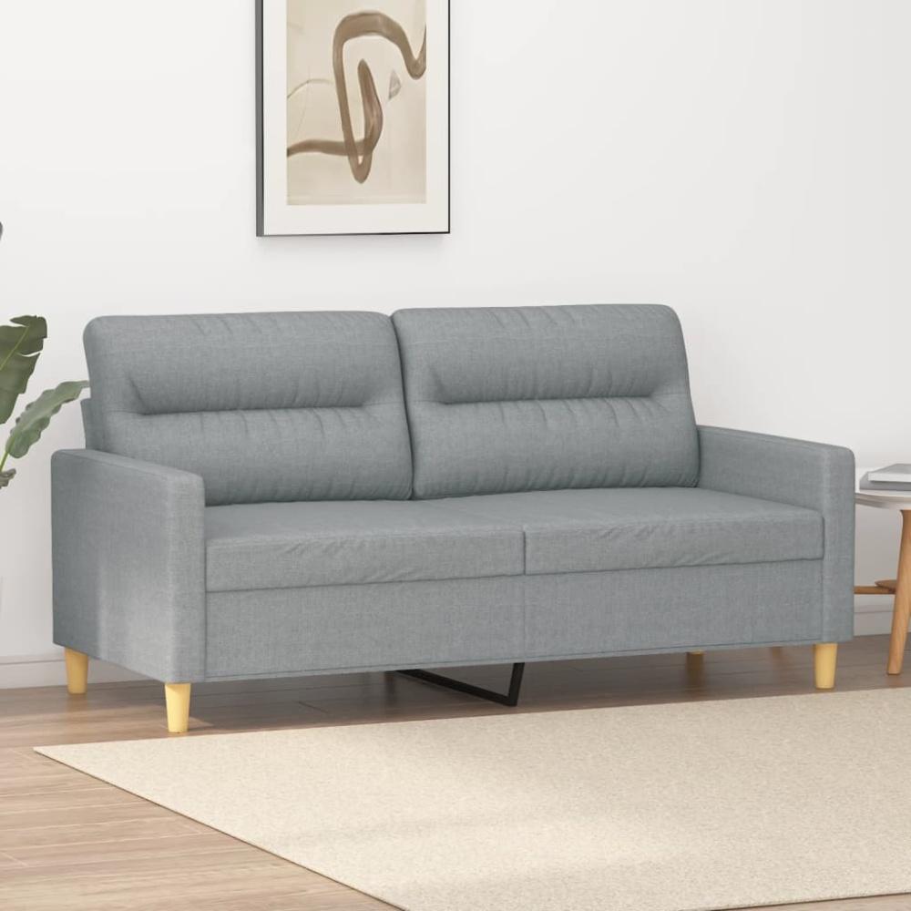 vidaXL 2-Sitzer-Sofa Hellgrau 140 cm Stoff 359235 Bild 1