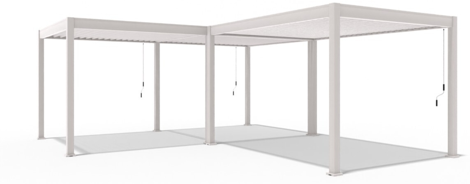 Weide Deluxe | Pergola Voll Aluminium freistehend | 6 x 7 M | Lamellendach weiß + Verbindungskit 3 Meter Bild 1