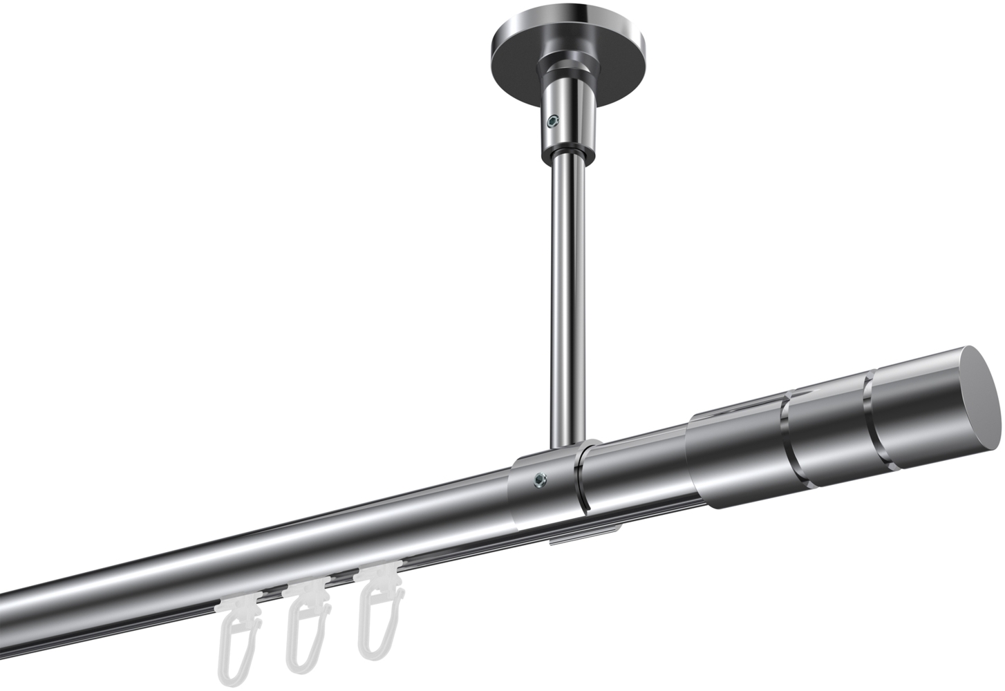 Innenlauf-Gardinenstangen-Set Sonette Elanto 100 cm, 1-läufig, 20 mm Ø Chrom Bild 1