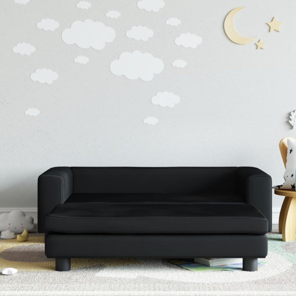 vidaXL Kindersofa mit Hocker Schwarz 100x50x30 cm Samt 3196411 Bild 1