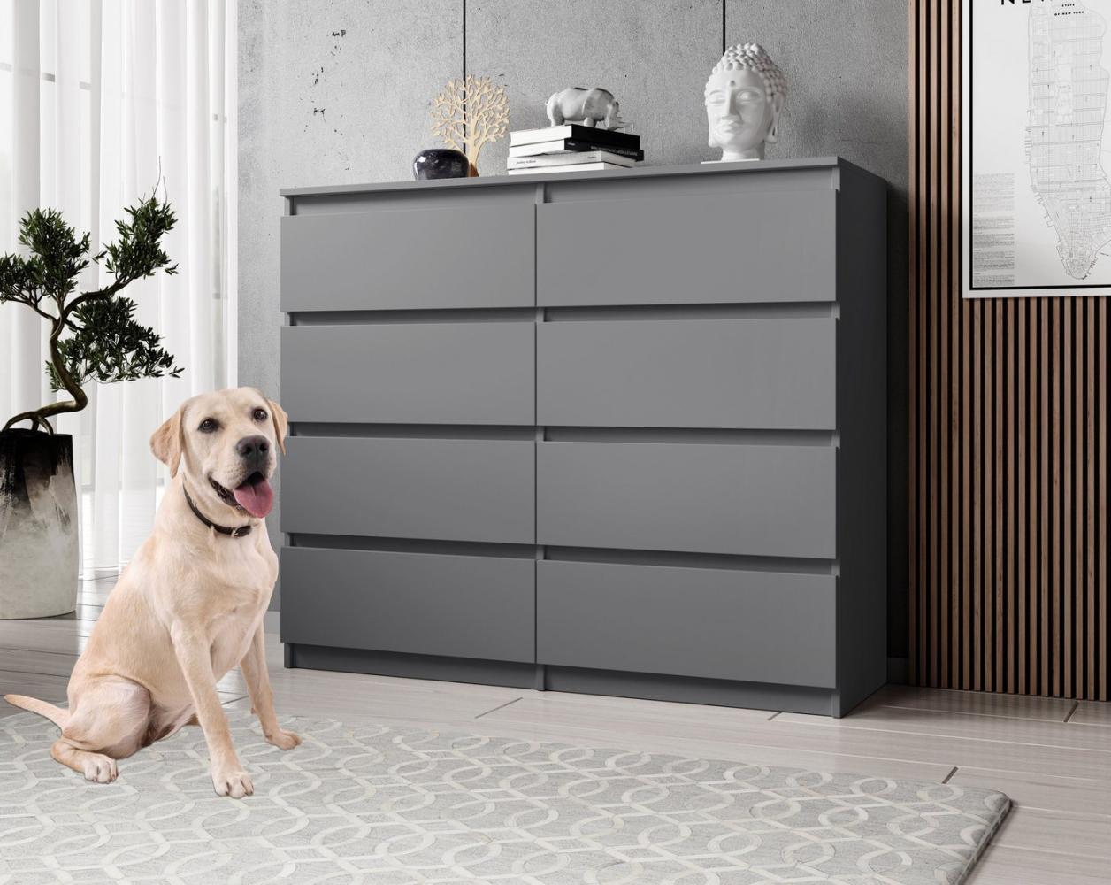 Furnix Kommode Francessa Sideboard mit 8 Schubladen 120 cm für Schlafzimmer Auswahl, BxHxT: 119,8 x 98,5 x 37 cm, pflegeleichte Oberflächen Bild 1