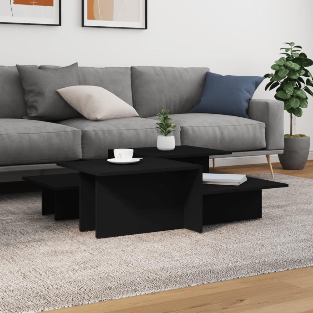 vidaXL Couchtische 2 Stk. Schwarz Holzwerkstoff 3216150 Bild 1