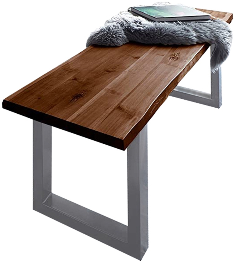 Baumkanten Tischgruppe Akazie nussbaum 120 silber 3tlg. QUINN 524248 Bild 1