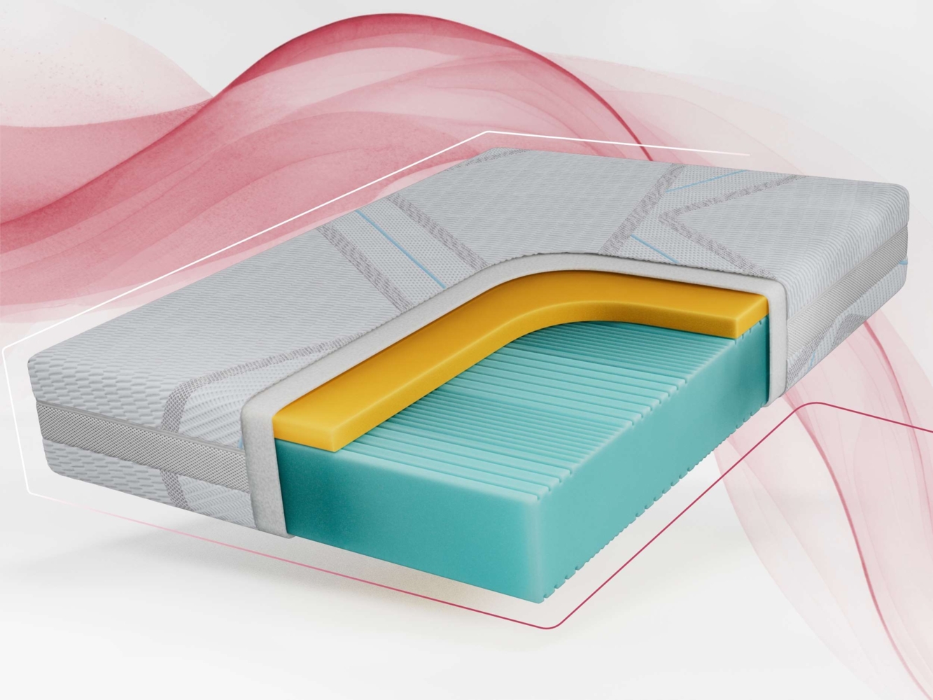 Kaltschaum matratze H2 mit Visco, Höhe 21 cm, Rollmatratze für Allergiker, 7 Zonen, abnehmbarer, waschbarer Bezug - 90 x 200 cm - MIRO - LUX Bild 1