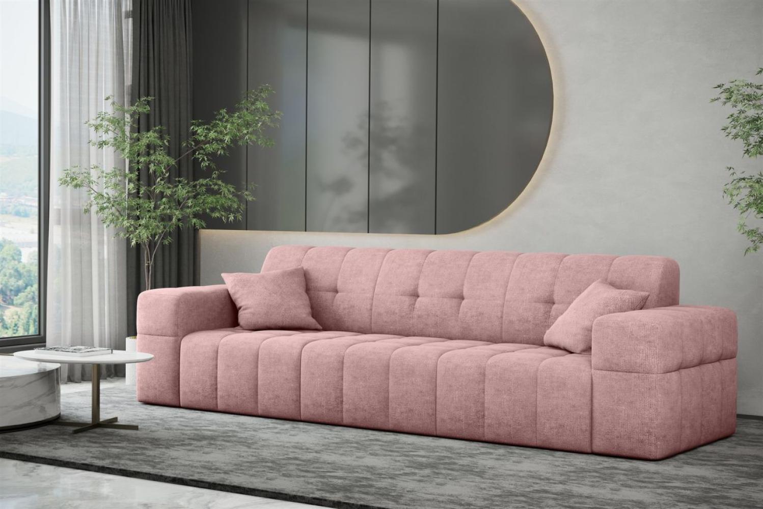 Sofa Designersofa NANCY 3-Sitzer in Stoff Perfekt Harmony Altrosa Bild 1