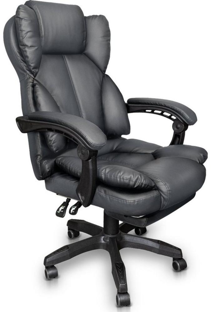 Schreibtischstuhl Bürostuhl Gamingstuhl Racing Chair Chefsessel mit Fußstütze Dunkelgrau Bild 1