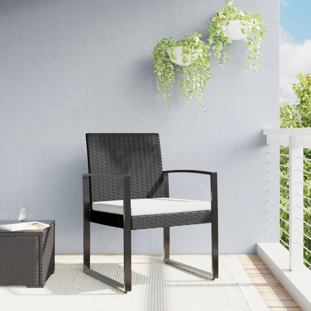 vidaXL Garten-Esszimmerstühle 2 Stk. Schwarz PP-Rattan 360203 Bild 1