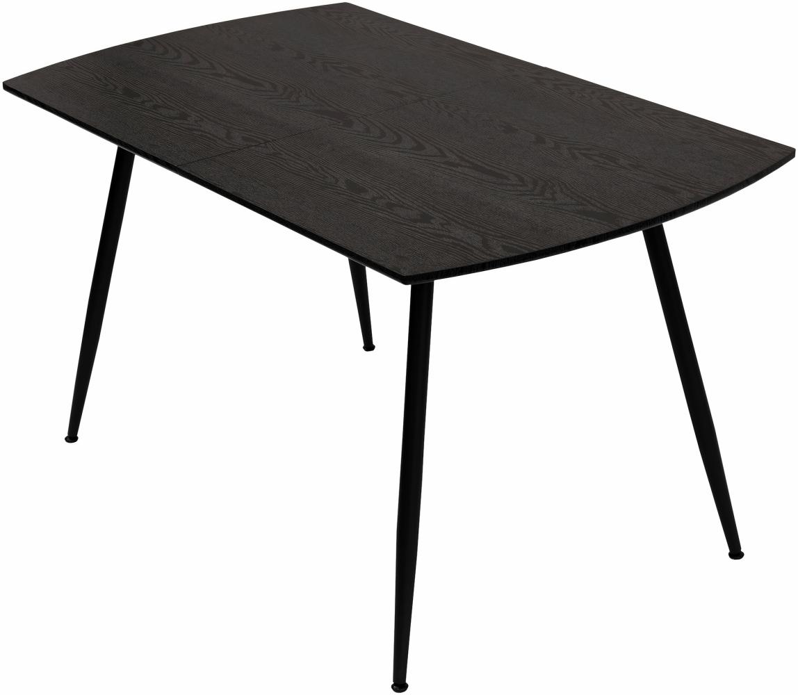 Esstisch Sabina ausziehbar 140-180 x 80 cm 6-10 Personen Küchentisch mit Metallgestell für Küche, Esszimmer Holz Optik Schwarz Bild 1