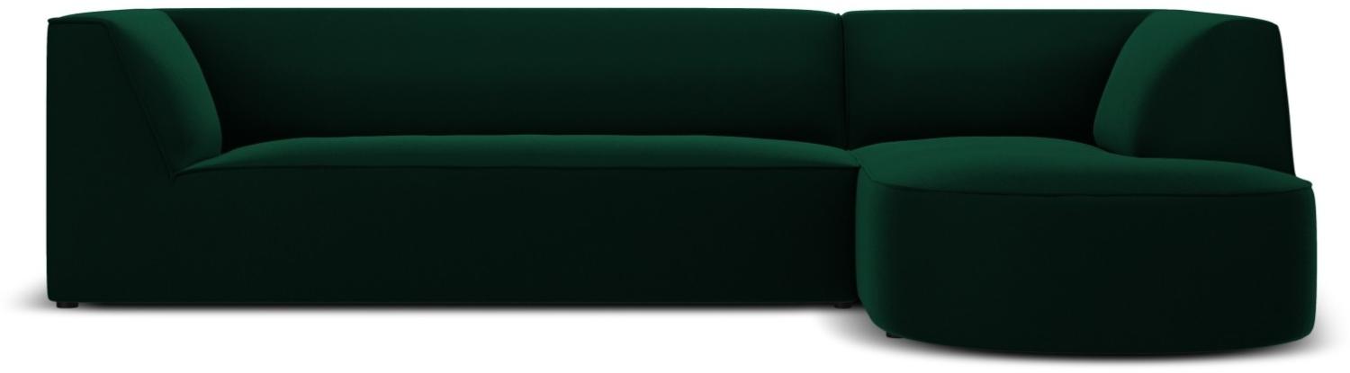 Micadoni 4-Sitzer Samtstoff Modular Ecke rechts Sofa Ruby | Bezug Bottle Green | Beinfarbe Black Plastic Bild 1