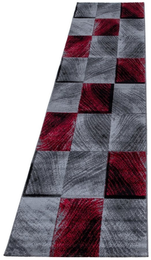 Villa Möbel Designteppich Pluiva, Höhe: 6 mm, Kurzflor Teppich Wohnzimmer Abstrakt Kariert Design Rot Pflegeleicht Bild 1