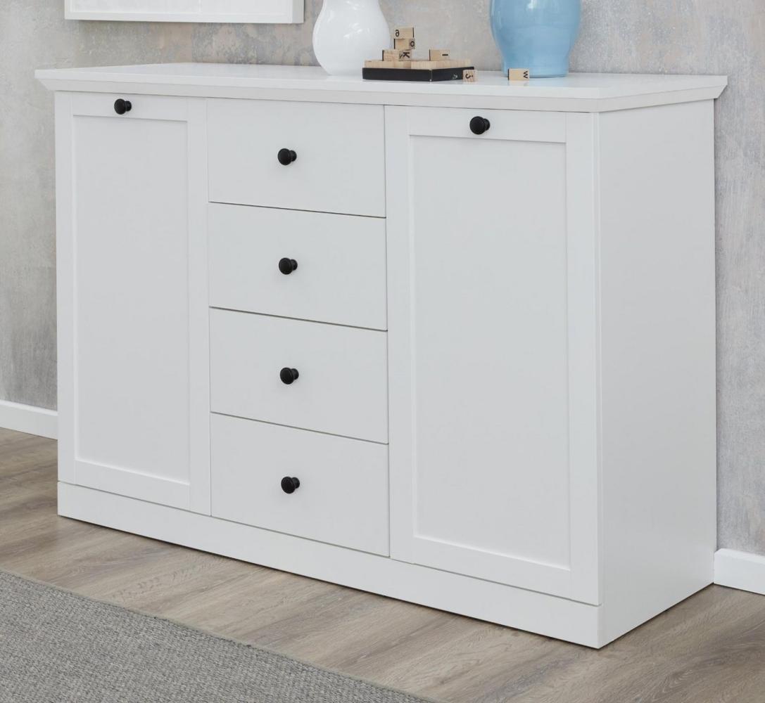 trendteam Kommode Baxter (Sideboard in Landhaus weiß, 119 x 88 cm), 4 Schubladen Bild 1