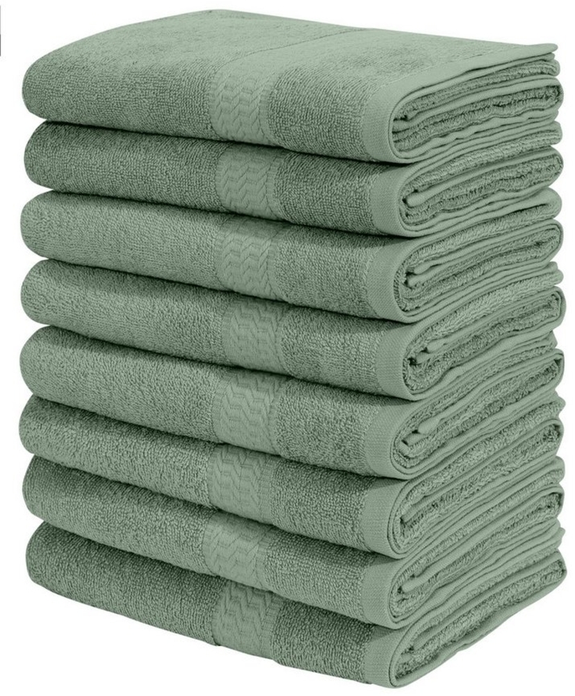 my home Handtücher Juna, als Set und Serie erhältlich, 8 Handtücher, 50x100cm, Walkfrottier (8-St), 8-tlg. Handtuch-Set, 100% Baumwolle, mit Bordüre, Uni-Farben, weich Bild 1