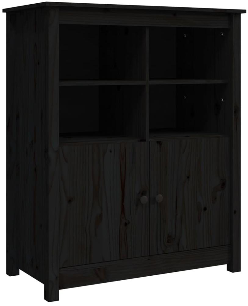 vidaXL Sideboard Schwarz 83 x 41,5 x 100 cm Massivholz Kiefer [821516] Bild 1