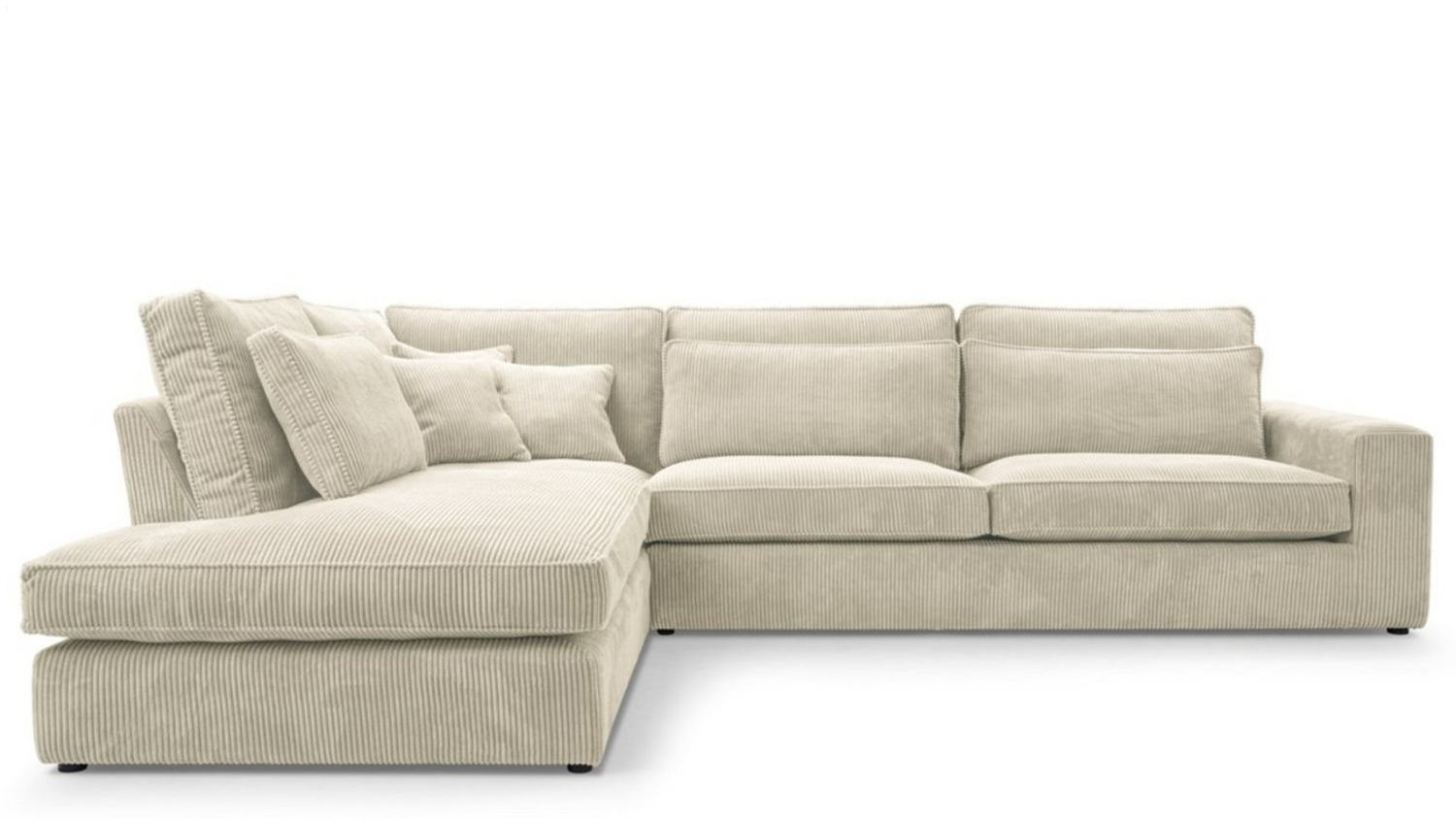 Deine Möbel 24 Wohnlandschaft CAREN XL Ecksofa Sofa Wohnzimmer L-Couch Cord Samt, Grau Beige Anthrazit 2 Teile Bild 1