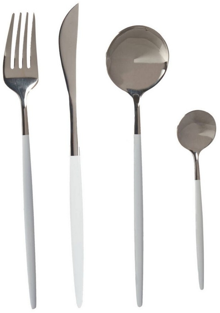 Besteck-Set Silberfarben Weiß Edelstahl (8 pcs) Bild 1