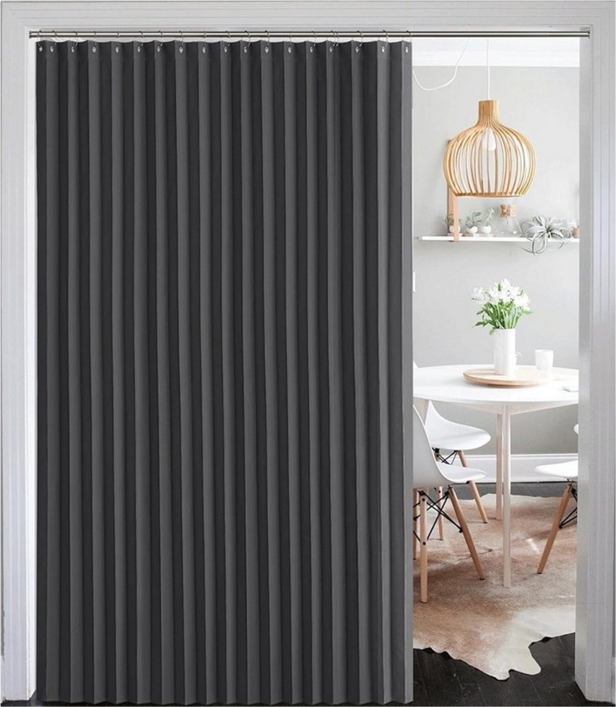 LMaxhome Türvorhang Wandteiler Raumteiler Vorhang Breite 254 cm Sichtschutz für Wohnzimmer, (1 St), Türgardine mit Häkchen Verdunkelung für Fenster Schlafzimmer Trennwand Bild 1
