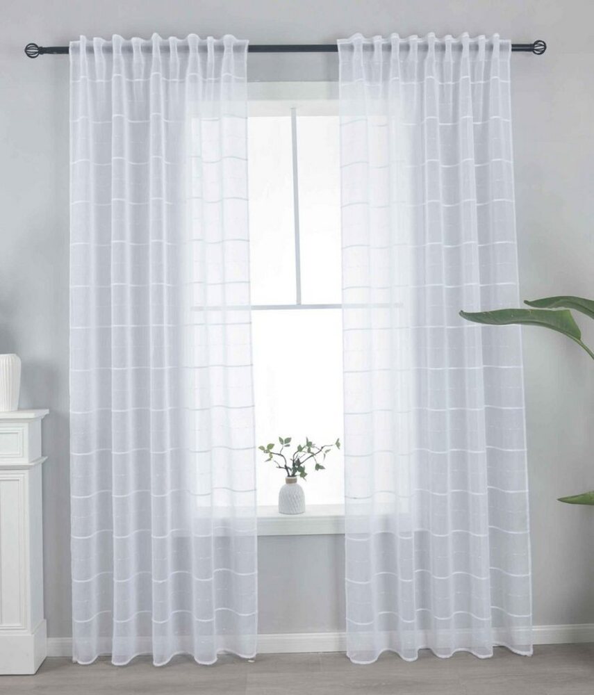 Gardinenbox Gardine, Multifunktionsband (2 St), transparent, Polyester, »VALENCIA« Multiband Scherli 2023420-80 Bild 1