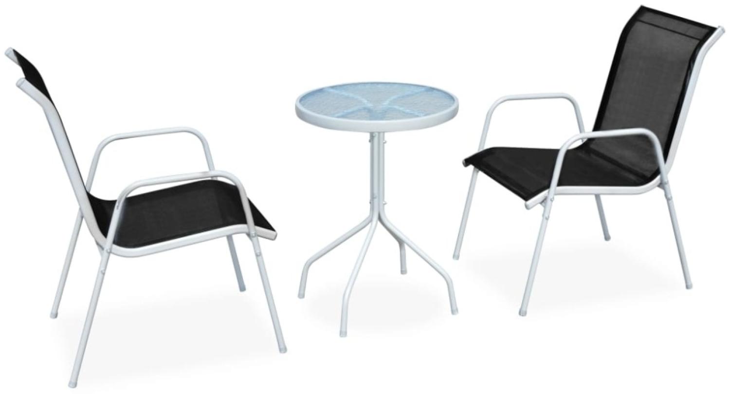 vidaXL 3-tlg. Bistro-Set Stahl Schwarz 43314 Bild 1