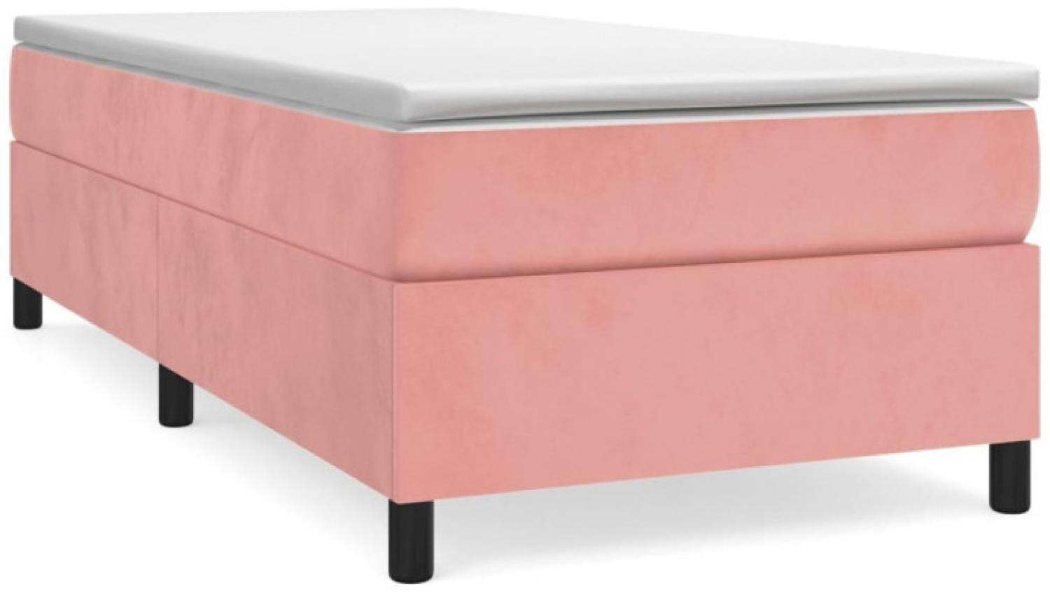 vidaXL Boxspringbett mit Matratze Rosa 90x190 cm Samt 3144656 Bild 1