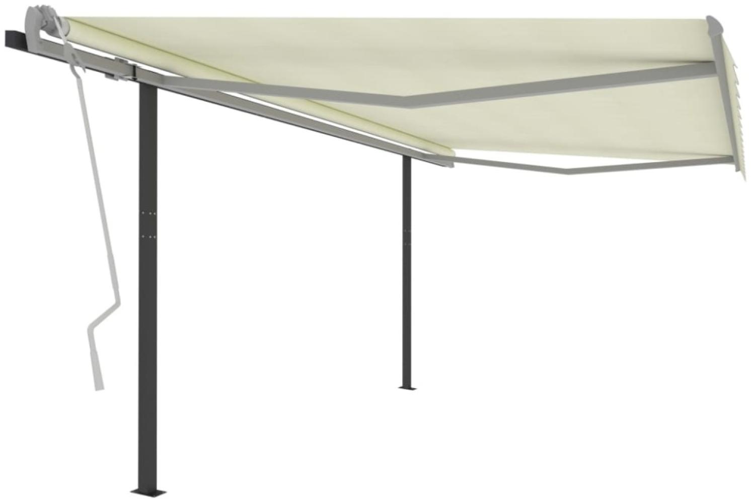 vidaXL Markise Manuell Einziehbar mit Pfosten 4x3,5 m Creme 3070217 Bild 1