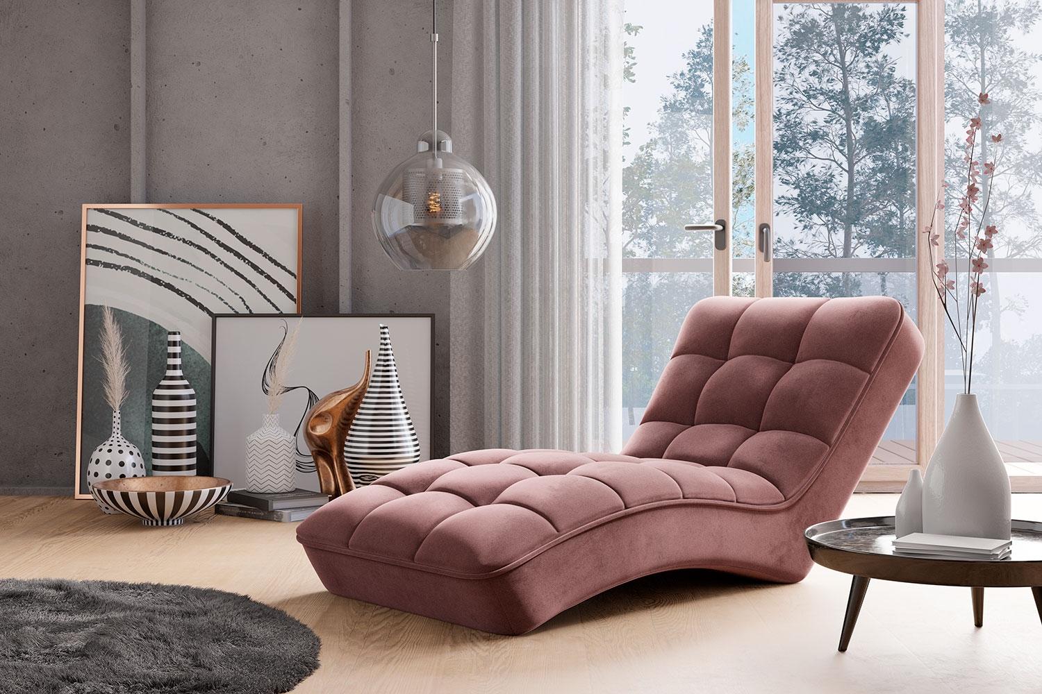 ELTAP 'Loren' Chaiselongue, 85 x 170 x 85 cm, Rosa Bild 1